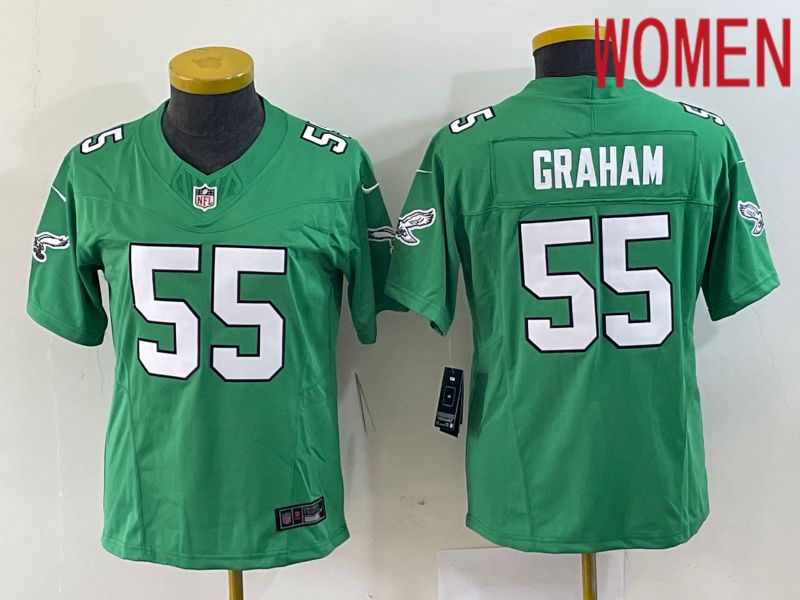 Women Philadelphia Eagles #55 Graham Green 2023 Nike Vapor Limited NFL Jersey->women nfl jersey->Women Jersey